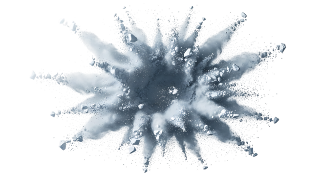 Explosion of blue powder isolated on transparent background - Powered by Adobe