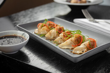 traditional Peruvian dish, pork with prawns
