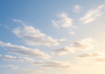 Cloudscape with fluffy white clouds in a clear blue sky daytime scenery