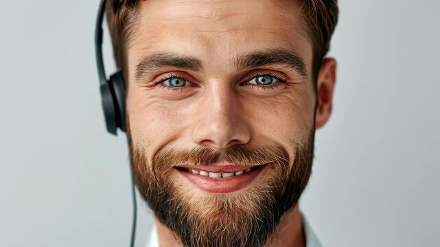 Customer Support Expert: A close-up shot of a customer service representative exudes warmth and professionalism, showcasing a pleasant demeanor and an engaging look.