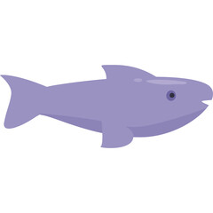 Pixelated Purple Fish Illustration With Transparent Background Isolated