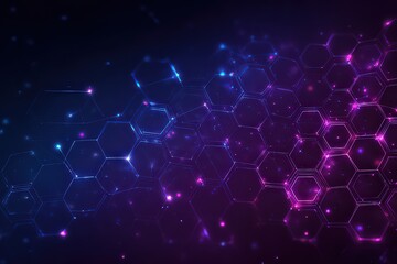 Abstract Hexagonal Network Graphic With Blue And Purple Color Scheme