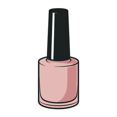 Obraz premium Charming nail polish bottle in soft pink isolated on, ideal for beauty blogs, cosmetic ads, and feminine designs