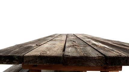 isolated rustic tabletop.