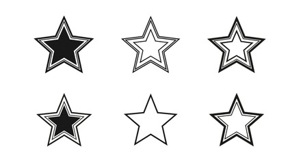 Collection of Hand-Drawn Star Icons.
