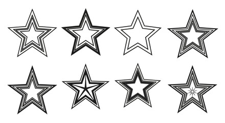 Obraz premium Collection of Hand-Drawn Star Illustrations for Design Projects.