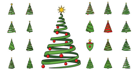 Festive Christmas Tree Collection - A Variety of Holiday Designs.