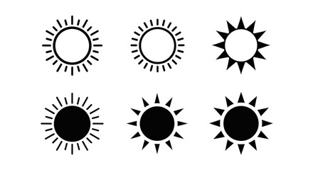 Collection of Sun Icons - Radiating Light and Energy.