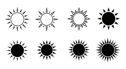 Sun Icons - Radiating Light and Energy in Vector Format.