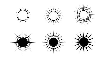Sunburst Vector Collection - Radiant Sun Designs for Creative Projects.