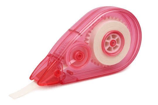 Pink correction tape dispenser for paper mistakes, office work, stationery, education, and school supplies