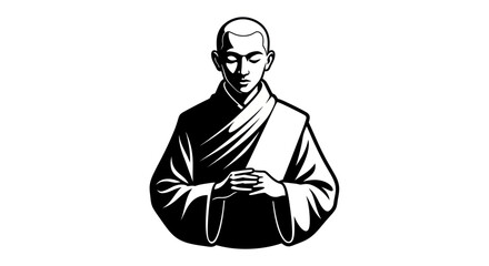 Meditating Monk: A Serene Depiction of Mindfulness and Inner Peace.