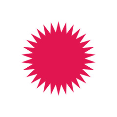 Sale sticker, price tag, starburst icon. Pink sale icon, sale price sticker symbol, star shape sticker icon.