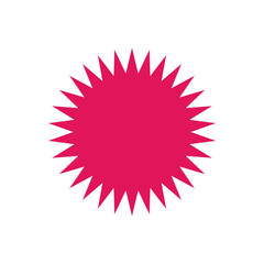 Sale sticker, price tag, starburst icon. Pink sale icon, sale price sticker symbol, star shape sticker icon.