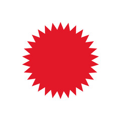 Sale sticker, price tag icon. Red sale icon, sale price sticker symbol, star shape sticker icon.