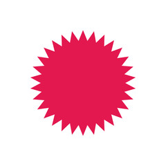 Sale sticker, price tag icon. Pink sale icon, sale price sticker symbol, star shape sticker icon.