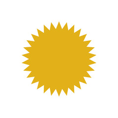 Sale sticker, price tag icon. Golden sale icon, sale price sticker symbol, star shape sticker icon.