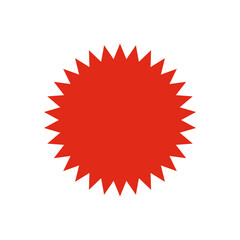 Sale sticker, price tag icon. Red sale icon, sale price sticker symbol, star shape sticker icon.