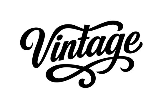 Curved retro typography design with ornate swashes and classic style
