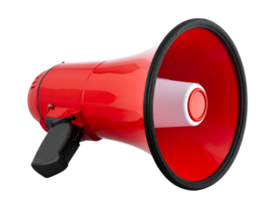  Glossy Red Megaphone with Black Handle