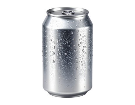  Angled Silver Aluminum Can with Glossy Highlights