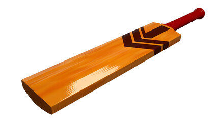 Get your game on with this cricket bat ready isolated on transparent background, for a summer match, perfect for sports enthusiasts