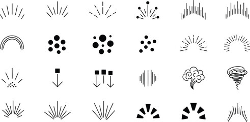 Set of hand drawn abstract shapes and graphic elements