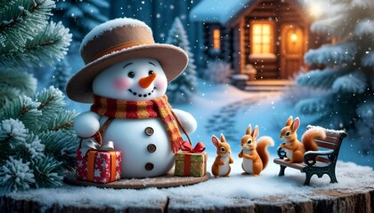 This image is perfect for holiday greeting cards, children's book illustrations, seasonal advertising campaigns, winter event promotions, and festive social media posts. 