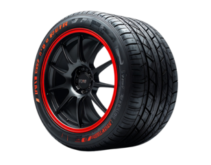 Racing Sports Car Tire with Studio Spotlight and Dynamic Detailing PNG