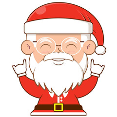 Santa Claus playful face cartoon cute