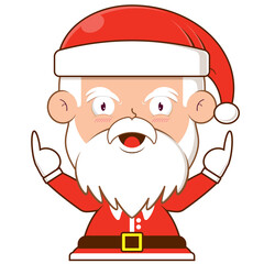 Santa Claus playful face cartoon cute