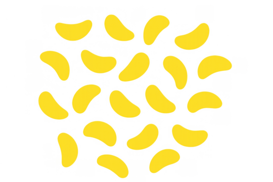 Mandarin orange segments on transparent background, scattered yellow citrus fruit pieces, healthy diet food