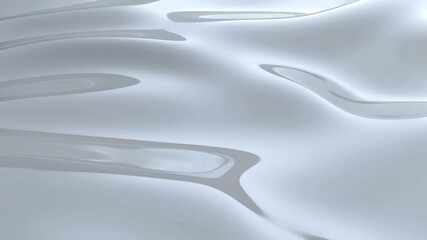 Abstract flowing silver liquid metal surface for modern technology backgrounds and shimmering futuristic presentations with smooth dynamic motion - Powered by Adobe