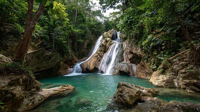 reggae falls located in the beautiful parish of st thomas jamaica.