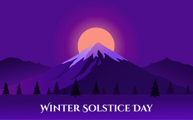 Winter Solstice Day theme poster or banner. Great for Posters, Banners, campaigns, greeting cards and social media. Vector Illustrations.