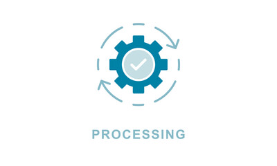 Processing vector icon isolated on white background