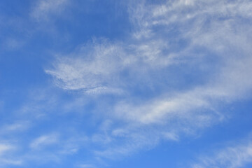 Clouds floating in clear blue sky