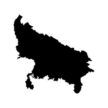 Uttar Pradesh (States and union territories of India, Federated states, Republic of India) map vector illustration, scribble sketch Uttar Pradesh state map