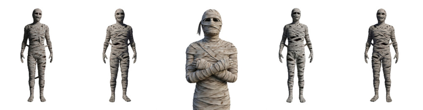 Set Of Ancient Egyptian mummy isolated on transparent background, Mummy PNG 