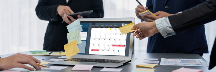 Calendar on computer software application for brisk schedule planning for personal organizer and...
