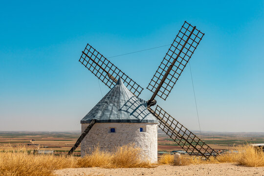 Scenic Windmills of Consuegra, Spain on a Summer Day