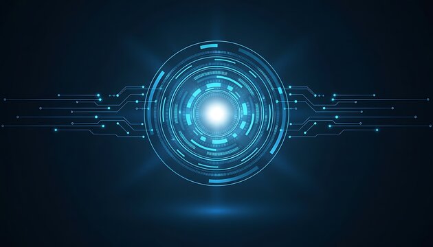 Technology digital interface artificial intelligence hologram future network abstract background computer ai information futuristic communication concept. virtual data cyberspace innovation display.3D