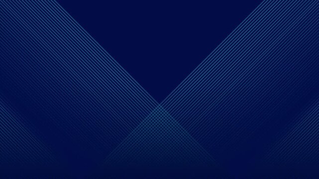 Glowing blue arrow lines on dark blue background. Abstract tech geometric lines pattern. Seamless looping motion design. Video animation Ultra HD 4K 3840x2160