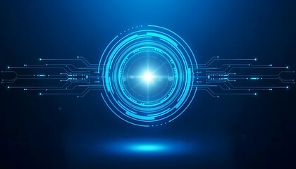 Technology digital interface artificial intelligence hologram future network abstract background computer ai information futuristic communication concept. virtual data cyberspace innovation display.3D