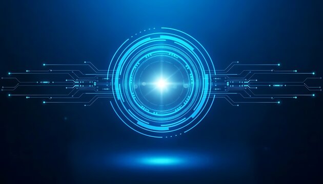 Technology digital interface artificial intelligence hologram future network abstract background computer ai information futuristic communication concept. virtual data cyberspace innovation display.3D