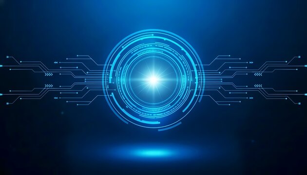 Technology digital interface artificial intelligence hologram future network abstract background computer ai information futuristic communication concept. virtual data cyberspace innovation display.3D