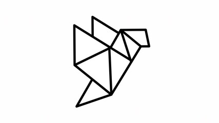 origami bird video animation motion icon moving - Powered by Adobe