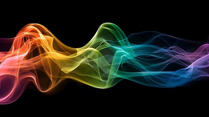 Vivid Abstract Smoke Waves. Dynamic colored smoke waves, ideal for vibrant backgrounds and modern design elements.