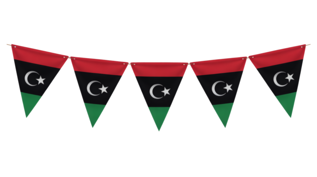 Festive Libya flag pennant banner, celebrate Libyan pride and culture at events or national holidays with vibrant decorations