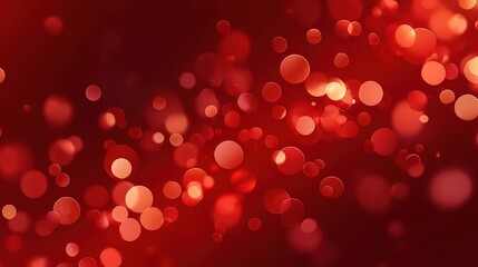 Abstract Red Bokeh Background with Warm Light and Blurred Circles for Festive Holiday Design